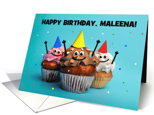 Happy Birthday Customize to Any Name Cute Cupcakes Party... (1927372)
