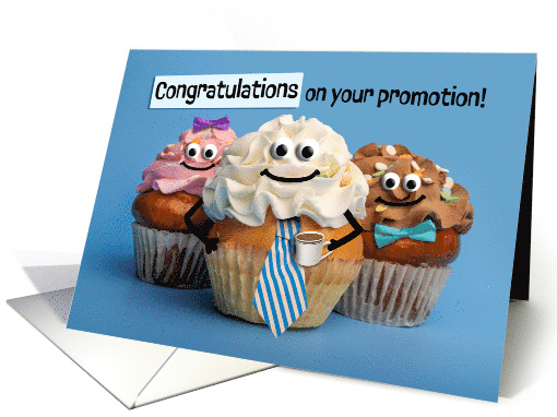 Congratulations on Promotion For Anyone Office Cupcakes Humor card