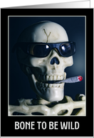 Happy Halloween For Anyone Funny Skeleton Smoking Rebel Humor card