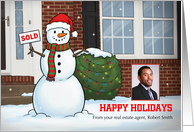 Happy Holidays from Your Realtor Custom Real Estate Insert Photo card