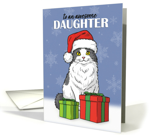 Merry Christmas Daughter Santa Hat WIth Gifts Humor card (1955420)