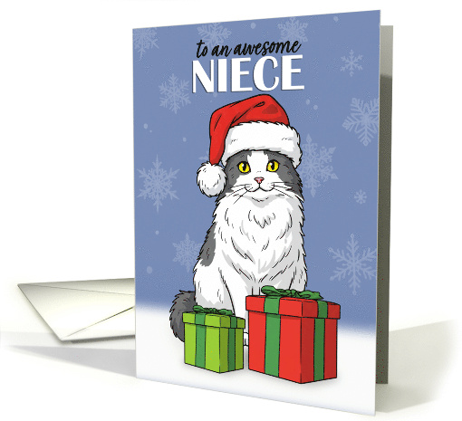 Merry Christmas Niece Santa Hat WIth Gifts Humor card (1955422)