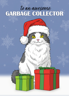 Merry Christmas Garbage Collector Santa Hat WIth Gifts Humor