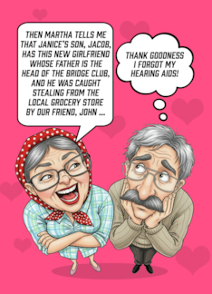 Happy Valentines Day For Spouse Older Couple Funny Hearing Aid Humor