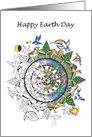 Earth Day Mandala, Animals, Plants card