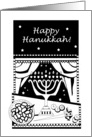 Hanukkah Scene Coloring Book, Menorah, Latkes card