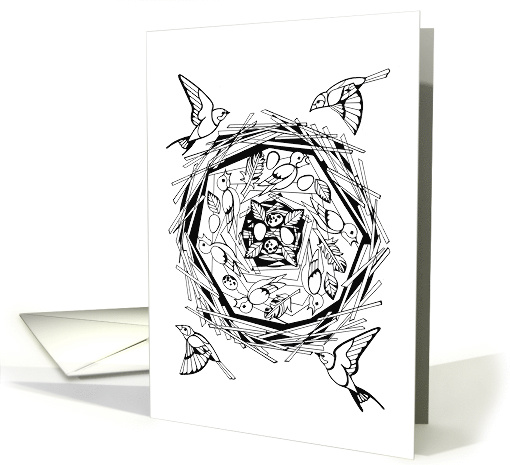 New Home Nest Coloring Book, Chicks, Birds card (1525886)