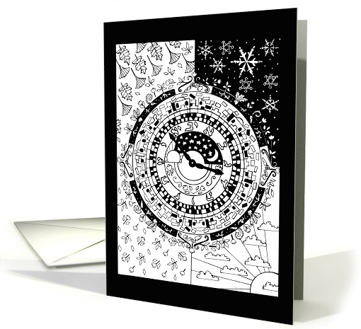 Time Mandala Coloring Book, Seasons, Watch Face card (1530386)