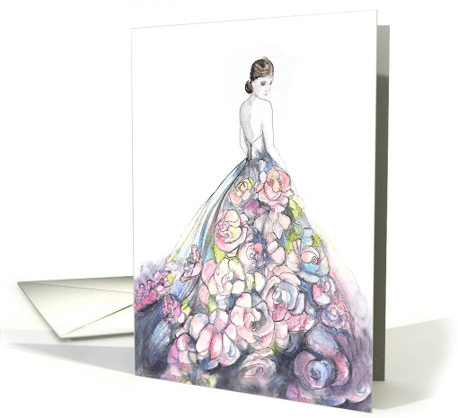 An Engagement Congratulations to the Flower Dress Bride to Be card