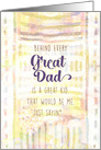 Behind Great Dad is a Great Kid Birthday Mixed Media Yellow Funny card