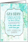 for Grandpa Father’s Day World’s Best Blank Mixed Media Soft Teals card