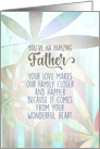 You’re An Amazing Father Soft Green Textural Leaves Blank Inside card