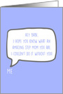 Babe Amazing Step Mom Message in Speech Bubble on Blue Blank Inside card