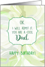 Dad Birthday I Inherited Your Awesomeness Birthday Green Watercolor card