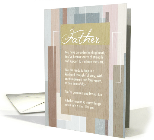 Fathers Day You Mean So Many Things Wood Grain Blue Beige Brown card