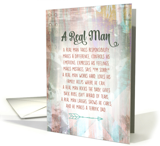 Real Man Terrific Dad Fathers Day Husband Mixed Media card (1525608)