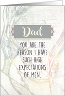Dad, You Are The Reason For High Expectations Line Art Collage Blank card