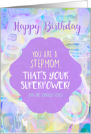 You Are A Stepmom. That’s Your Superpower Birthday Purple Pinks Blank card