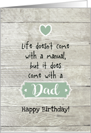 Dad Birthday Life Doesn’t Come With A Manual But With A Dad Wood Grain card