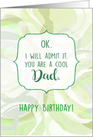 Dad Birthday I Inherited Your Awesomeness Birthday Green Watercolor card