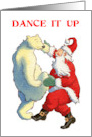 Christmas Santa and Polar Bear Dancing it Up card