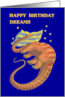 Birthday Dinosaur Dreaming Diplodocus on a Bright Pillow card