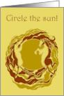 Birthday Horses Circle the Sun in Earth Tones card