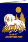 Anniversary With Horses and Full Moon Loving Horses card