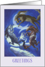 Greetings My Friend Celestial Horses and Crescent Moons card
