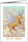 Birthday Pegasus and Dodo Bird Bird Atop Flying Horse card
