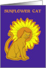 Friendship With Beautiful Golden Cat and Flower card