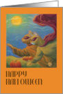 Halloween Cats Scampering in Caped Costumes card