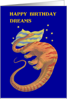 Birthday Dinosaur Dreaming Diplodocus on a Bright Pillow card