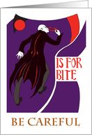 Holidays Halloween Dracula Biting and Bloody Humor card