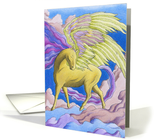 Birthday Horse With Bright Wings Pegasus Birthday card (1529464)