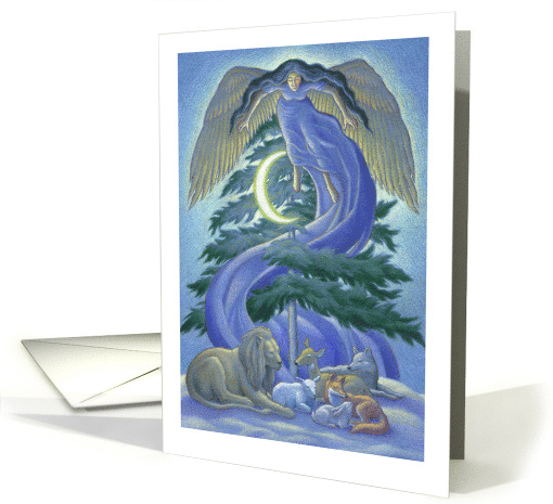 Christmas Beautiful Christmas Angel and Peaceful Creatures card