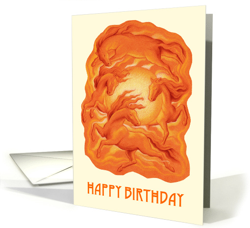 Mystical Horses Birthday and Bright Sun card (1548672)