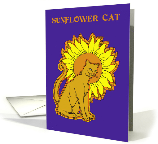 Friendship With Beautiful Golden Cat and Flower card (1691364)