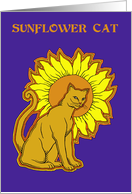 Friendship With Beautiful Golden Cat and Flower card