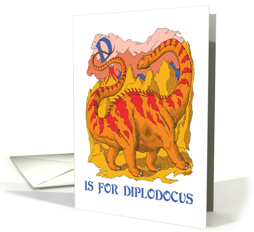Birthday Diplodocus in Bright Colors Dinosaur Birthday Humor card