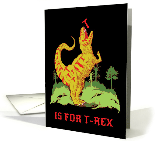 Birthday T Rex Fun Birthday Dinosaur Scene card (1691378)