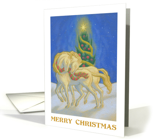 Holidays Christmas Magical Horses and Bright Tree card (1696052)