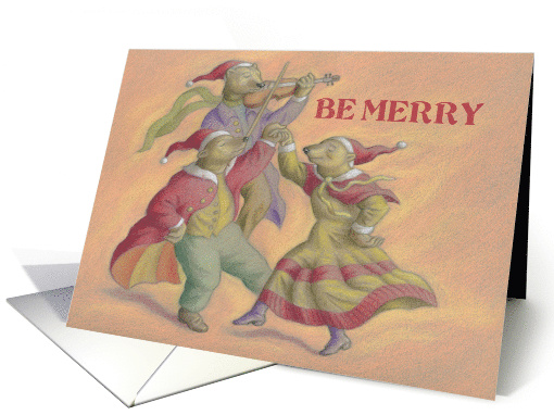 Holidays Happy Christmas Bears Dancing card (1705316)