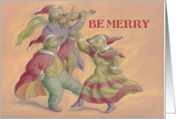 Holidays Happy Christmas Bears Dancing card