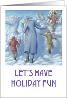 Holidays Christmas Outdoor Fun with Father Frost card