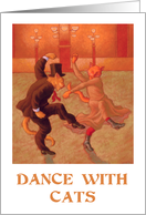 Birthday Humor Dancing With Vintage Cats card