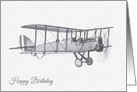 Birthday, WW1 Biplane Bomber AIrcraft card