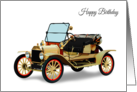 Birthday card featuring a classic vintage 1916 American car card