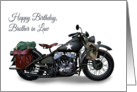 Brother in Law Birthday Featuring Classic American Military Motorcycle card