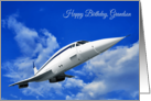 Grandson Birthday Featuring a Graphic of a Supersonic Airliner card